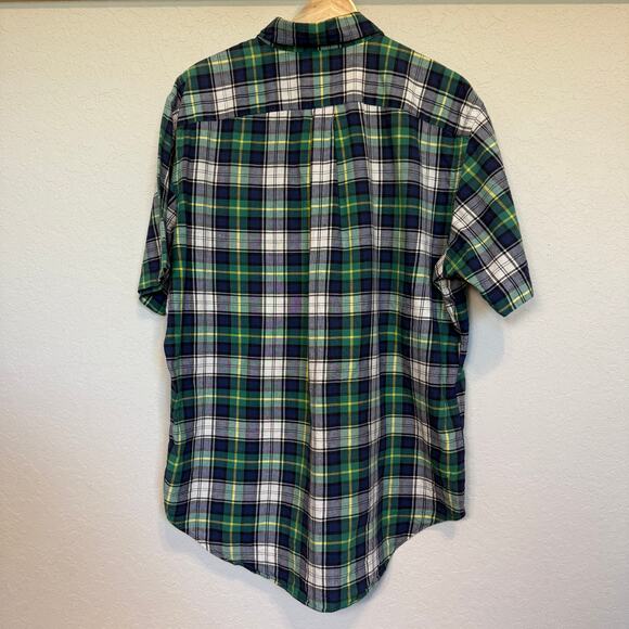 Men's Ralph Lauren Blue Label Blue and Green Plaid Short Sleeve Button Down Sz L - Picture 8 of 8